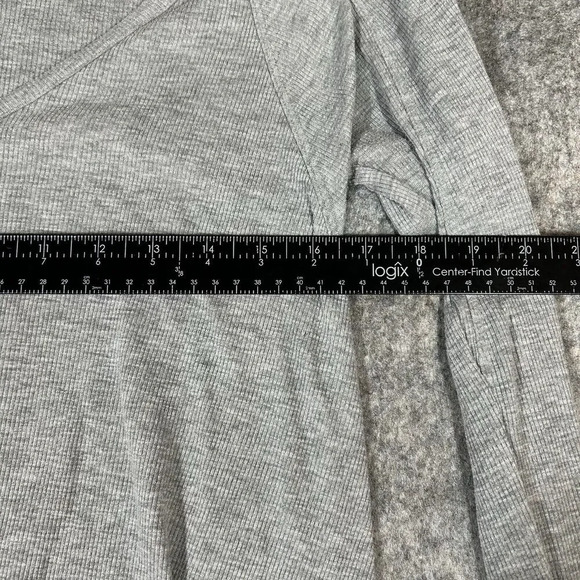 Intimately Free People Top Womens Small Rib Knit V-Neck Light Gray - Picture 3 of 7